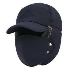 Product information: Material: CottonStyle: simple and stylishFeatures: EmbroideryColour: blue, black, gray Packing list: Hat*1 Product Image: Trooper Hat, Winter Face Mask, Winter Face, Ear Cap, Ski Cap, Winter Hats For Men, Warm Winter Hats, Trapper Hats, Winter Cap