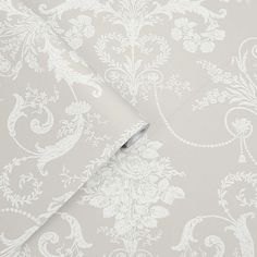 an image of a wallpaper with white flowers on it