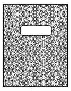 a black and white coloring book with an intricate pattern on the cover, which is blank for