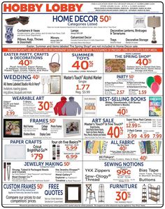 the hobby shop flyer is shown with items for sale