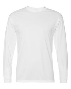 Men's 100% Poly Performance Long-Sleeve T-Shirt - WHITE - XL | C2 Sport Athletic Men's Adult Performance Long-Sleeve Top in White Size XL | Polyester BG White Long Sleeve Shirt, Athletic Performance, Fabric Collars, Athletic Apparel, Performance Fabric, Online Shopping Clothes, Shirt White, White Long Sleeve, Mens Long Sleeve