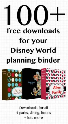 the disney world planning binder is shown in this ad for free printables