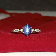 ⭐100% NATURAL PHOTOS ⭐Brand- Silver cherryIN ⭐Country/Region of Manufacture: India ⭐Material- Sterling Silver ⭐Metal Purity : 925 parts per 1000 ⭐Main Stone: Lab Star Sapphire (3.20)Carat ⭐Size Of Stone= 6x8mm ⭐2Stone: CZ Diamond ⭐2Stone size: 1.50mm ☆ Handmade & Made to order. ☆ Ready to ship in 2-3 Business days. ⭐We Provide Three Platting- Sterling Silver Yellow Gold Rose Gold Inform for getting Stone Identity Certificate Of Jewellery ★ Features : ☆ Free insured worldwide shipping. ♥ We creat Star-shaped Silver Sapphire Promise Ring, Celestial Style Sapphire Ring In Sterling Silver, Silver Star-shaped Promise Jewelry, Star-shaped Sterling Silver Sapphire Ring, Sterling Silver Star-shaped Sapphire Ring, Star Shaped Sapphire Jewelry Gift, Star-shaped Sapphire Ring As Gift, Star-shaped Sapphire Rings For Anniversary, Star-shaped Silver Sapphire Ring