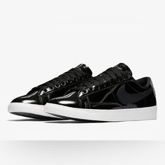 Nwot. Never Worn. Brand New. Perfect Condition Patent Leather Low Blazer. Very Comfortable. Flash Back. Formal Patent Leather Low-top Sneakers, Modern Black Patent Leather Sneakers, Shoes Nike Blazer, Nike Blazer Low, Blazer Low, Christmas 2017, Nike Blazer, Nike Store, Hummel Sneaker