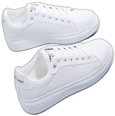 White Platform Sneakers With Thick Sole, White Platform Sneakers With Thick Bottom, White Comfortable Platform Sneakers With Thick Bottom, White Casual Platform Sneakers With Thick Bottom, White Slip-on Platform Sneakers With Thick Bottom, White Spring Sneakers, Trendy White Slip-on Platform Sneakers, Casual White Sneakers With Flat Bottom, White Casual Flat Bottom Sneakers