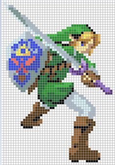 the legend of zelda cross stitch pattern with an image of link link link link link link