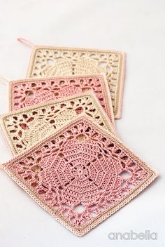 crochet doily patterns with different colors and sizes