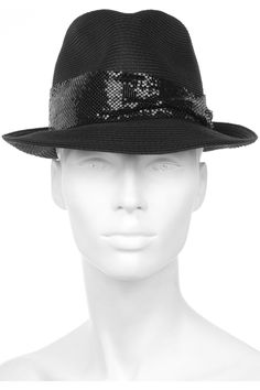 Eugenia Kim-Chainmail-embellished fedora. #shopmycloset #newwithtags #eugeniakim #sequined #fedora #hat Black Chainmail, Modus Operandi, Black Patent Heels, Eugenia Kim, Chain Mail, Fedora Hat, Black Heels, Net A Porter, Fedora