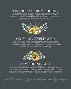 the wedding gift guide for brides and grooms is shown in three different colors