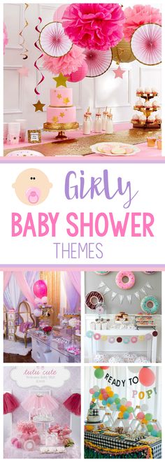 baby shower theme with pink and gold decorations