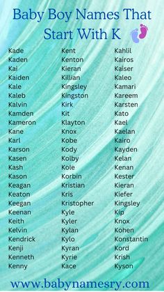 baby boy names that start with k