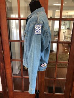 "Vintage Denim Jacket 1990's Mustang 30 Year Anniversary Cool custom patches on Sleeves and Bottom front Very nice clean vintage condition Nice graphics on back XL 25.5\" Sleeves 21.5\" Across the Shoulders 24\" Armpit to Armpit 28\" Collar to Bottom Length" Vintage Outerwear With Embroidered Patch For Streetwear, Vintage Embroidered Patch Outerwear For Streetwear, Retro Denim Jacket With Patches For Streetwear, Retro Cotton Denim Jacket With Patches, Vintage Outerwear With Patches In Medium Wash, Vintage Medium Wash Outerwear With Patches, Retro Denim Jacket With Patches, Vintage Long Sleeve Denim Jacket With Patches, Vintage Denim Outerwear With Embroidered Patch