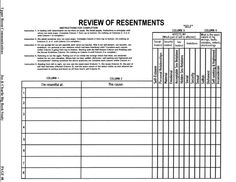 an image of a paper with the words review of measurements on it and numbers in each column