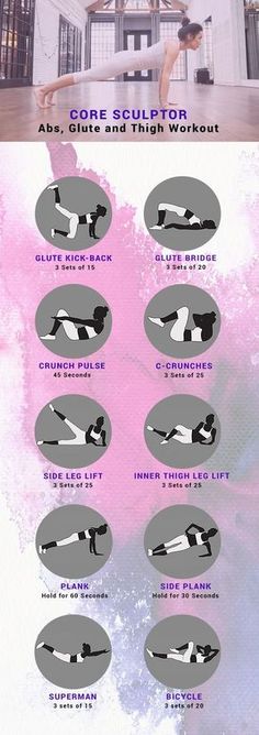 a poster with instructions on how to do the core sculpter workouts