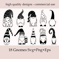 gnomes svt and png clipart set for use in the design files