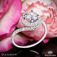 0.921ct G VS2 A CUT ABOVE Round Diamond set in Danhov AE100 Abbraccio Diamond Engagement Ring