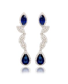 in stock Formal Blue Pear-shaped Diamond Earrings, Blue Diamond Drop Earrings For Formal Occasions, Elegant Blue Diamond Dangle Earrings, Elegant Blue Pear-shaped Diamond Earrings, Blue Teardrop Diamond Earrings As Gift, Blue Teardrop Diamond Earrings For Gift, Elegant Blue Diamond Drop Earrings, Blue Pear-shaped Diamond Earrings For Gift, Blue Pear-shaped Party Earrings