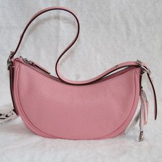 100% Authentic Brand New With Tag Dust Bag Included Coach Luna Shoulder Bag Color: Silver / Flower Pink Soft Pebble Leather Inside Snap Pocket Zip-Top Closure, Fabric Lining Adjustable Strap With 10 1/4" Drop 10 1/2" (L) X 6 1/4" (H) X 2 1/2" (W) Ships Fast Same Day Or Next Day Shipping. From A Smoke Free Environment. Shoulder Bag Pink, Silver Flowers, Pink Leather, Leather Purse, Zip Top, Pink Bag, Pebbled Leather, Coach Bags, Leather Purses