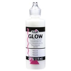 a bottle of pink liquid with the words glow written on it's front side