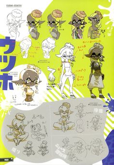 an image of various character designs on a poster