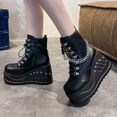 Shipping: Worldwide Express Shipping AvailableDelivery time: 7-15Days Fast ShippingReturns: Fast refund, 100% Money Back Guarantee.Brand Name: NKLSABoot Type: Snow BootsShaft Material: nylonOutsole Material: RubberUpper Material: PUOrigin: Mainland ChinaCN: GuangdongSeason: Spring/AutumnInsole Material: PUHeel Type: WedgesLining Material: PUBoot Height: ANKLEItem Type: BootsFashion Element: PlatformDepartment Name: AdultToe Shape: Round ToeHeel Height: High (5cm-8cm)With Platforms: YesPlatform H High Heel Sneakers Wedges, Punk Street Style, Boots Biker, Boots Long, Women Motorcycle, Platform Boots Chunky, Boots Zipper, Buy Boots, Boots Chunky