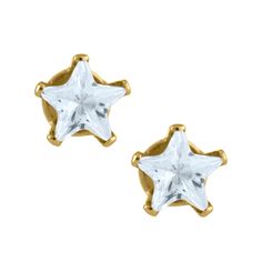 Gold Star Stud Earrings by Kury - Available at SHOPKURY.COM. Free Shipping on orders over $200. Trusted jewelers since 1965, from San Juan, Puerto Rico. Star Stud Earrings, Star Earrings Stud, Star Studs, Gold Star, Gold Stars, Cubic Zirconia, Stud Earrings, Stars, Yellow