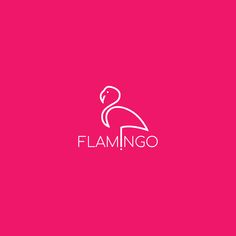 the flamingo logo on a pink background