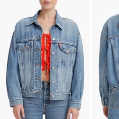 Womens Levi’s Original Trucker Denim Jean Jacket Sz S Nwot Pit To Pit: 18” Length: 21” Levi's Denim Outerwear For Spring, Levi's Dark Wash Denim Jacket For Spring, Levi's Denim Jacket For Spring, Levis Jacket, Denim Jean Jacket, Denim Jean, Jean Coat, Jean Jacket, Coats For Women