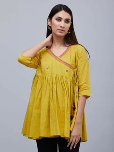 College Kurti, Angrakha Top, Indian Tops, Frock Style, Funky Dresses, Collection Board