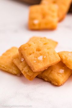 small crackers are stacked on top of each other