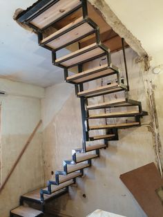 there is a spiral staircase in the house