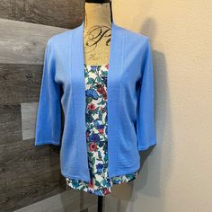 The Vibrant Blue Cardigan Is Very Soft. It Is In Brand New Condition And Says Size S/M I Have Tried It On And I Wear A Small I Feel Like This Is Closer To A Medium Depending On How You Like It To Fit. *The Tank Top Under It Is Also For Sale In My Closet. *Smoke Free Home! *I Love Offers And Bundles Spring Blue Cardigan For Layering, Blue Spring Cardigan For Layering, Blue Spring Cardigan For Work, Blue Spring Work Cardigan, Blue Spring Cardigan For Daywear, Blue Cotton Cardigan For Spring, Spring Blue Cardigan For Daywear, Blue Winter Tops For Daywear, Fitted Blue Cardigan For Spring