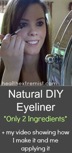 Natural DIY Eyeliner - Only 2 Ingredients! Homemade Eyeliner, Eyeliner Diy, Diy Eyeliner, Eyeliner Natural, Crunchi Makeup, Diy Makeup Recipe, Body Care Recipes, Makeup Recipes, Natural Eyeliner