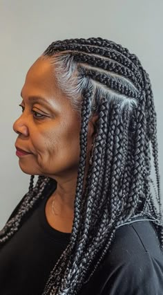 Braids for Older Black Women Over 50: 17 Elegant and Age-Defying Hairstyles to Try Two Strand Twist Natural Hair, Twist Natural Hair, Box Braids Styles