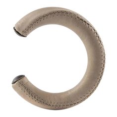 Leather Molded Bangle in light stone with stitch detailing and metal tips from Damir Doma. Damir Doma, Leather Bangle, Leather Bracelet, Cuff Bracelets, Metallica, Jewelry Bracelets, Dior, Bangles, Bracelet