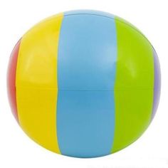 a multicolored beach ball on a white background