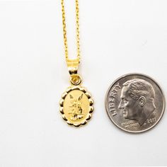 A beautiful, high-quality medal that is safe for all skin types. A reminder of our guardian angels and the protection they offer us. The perfect gift for any friend or family member to protect and strengthen their faith. This beautiful Guardian Angel Necklace Gold is a high-quality, dainty medal made from Mexican gold-filled that is safe for all skin types. It serves as a reminder of our guardian Angels and the divine protection God has sent us. With its finely curved floral border and sparkling Oval Miraculous Medal Necklace As Gift, Guardian Angel Images, Catholic Cross Necklace, 14k Gold Necklace With Our Lady Of Guadalupe, Gold Our Lady Of Guadalupe Medallion Necklace, Spiritual Yellow Gold Our Lady Of Guadalupe Jewelry, Guardian Angel Necklace, Gold Our Lady Of Guadalupe Medallion, Catholic Necklace