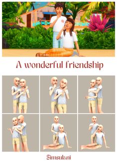 an animated image of two people hugging each other with the caption,'a wonderful friend