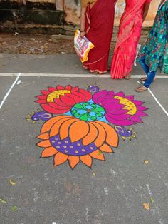 Kolam Designs For Pongal, Pongal Kolam Rangoli, Rangoli Big, Rangoli Photos, Chikku Kolam, 3d Rangoli, Pongal Rangoli, Clown Crafts