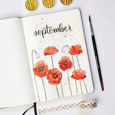 September Bullet Journal Cover, September Bullet Journal, Bullet Journal September, Kalender Design, Bullet Journal Cover, Bullet Journal Page, Bullet Journal Cover Page, Bullet Journal Cover Ideas, Free Printable Planner Stickers