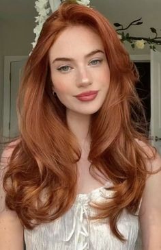 Redhead Haircut Long, Ginger Haircuts For Women, Copper Hair Blue Eyes Pale Skin, Copper Hair Pale Skin Blue Eyes, Copper Hair Fair Skin, Copper Hair Pale Skin, Ginger Red Hair Color, Red Head Outfits, Ginger Hair Inspiration