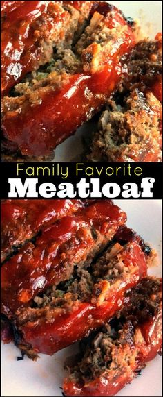 the meatloaf is sliced and ready to be eaten