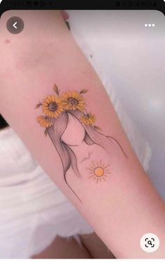 Sunflower Tattoo Simple, Sunflower Tattoo Sleeve, Sunflower Tattoo Shoulder, Planet Tattoos, Bunny Tattoos, Friendship Tattoos, Cute Tattoos For Women