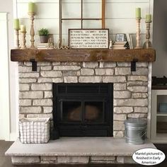 a living room with a fire place and fireplace