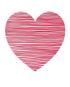 a red heart drawn with lines on a white background