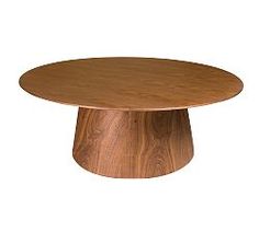 a round wooden table with no one around it