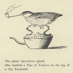 size: 16x16in Giclee Print: The Queer Querulous Quail by Edward Lear : Fine Art Quail Illustration, Edward Lear, A0 Poster, Giclee Painting, Arte Inspo, A4 Poster, Bird Art, Quote Prints, Vintage Illustration