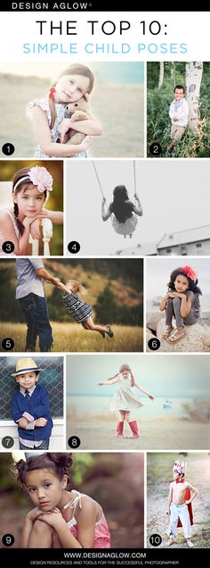 the top 10 simple child photoshopped in one page, with different styles and colors