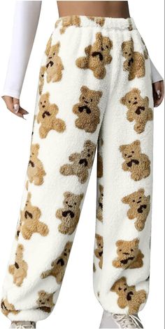 HGps8w Women's Cute Bear Plush Pajama Pants, Soft Fluffy Fleece Warm Pjs Bottoms Sleepwear Winter Comfy Fuzzy Lounge Pants Fluffy Pj Pants, Pjs Bottoms, Fuzzy Pj Pants, Cute Bear Plush, Fuzzy Pajama Pants, Christmas Pj Pants, Plush Pajama Pants, Pajamas Aesthetic