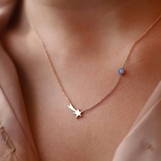 gold necklace, 14k gold necklace, necklace, 14k Gold Shooting Star Necklace Shooting Star Necklace, White Gold Chain, White Gold Chains, Style Advice, Shooting Star, Shooting Stars, Stylish Jewelry, Star Necklace, Jewelry Pouch